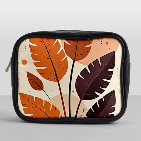 Leaves Boho Monster Nature Mini Toiletries Bag (One Side) from ArtsNow.com Front