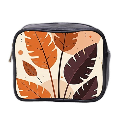 Leaves Boho Monster Nature Mini Toiletries Bag (Two Sides) from ArtsNow.com Front