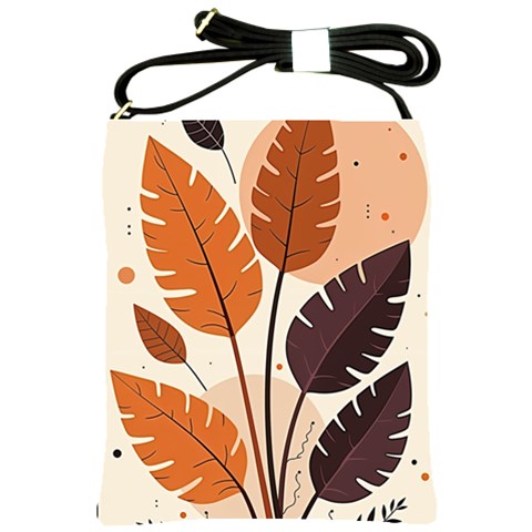 Leaves Boho Monster Nature Shoulder Sling Bag from ArtsNow.com Front