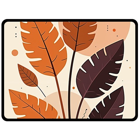 Leaves Boho Monster Nature Fleece Blanket (Large) from ArtsNow.com 80 x60  Blanket Front