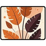 Leaves Boho Monster Nature Fleece Blanket (Large)