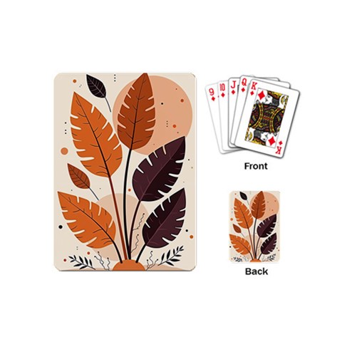 Leaves Boho Monster Nature Playing Cards Single Design (Mini) from ArtsNow.com Back