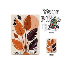 Leaves Boho Monster Nature Playing Cards 54 Designs (Mini) from ArtsNow.com Front - Spade2