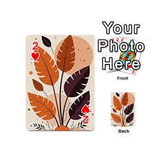 Leaves Boho Monster Nature Playing Cards 54 Designs (Mini) from ArtsNow.com Front - Heart2