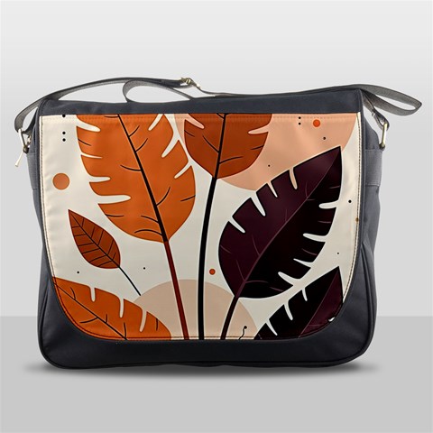 Leaves Boho Monster Nature Messenger Bag from ArtsNow.com Front