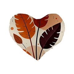 Leaves Boho Monster Nature Standard 16  Premium Heart Shape Cushions from ArtsNow.com Front