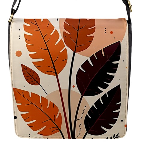 Leaves Boho Monster Nature Flap Closure Messenger Bag (S) from ArtsNow.com Front