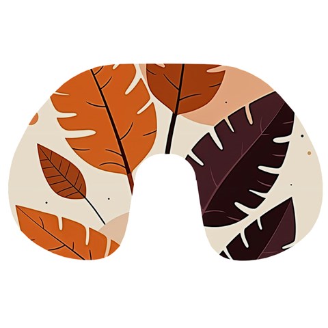 Leaves Boho Monster Nature Travel Neck Pillow from ArtsNow.com Front