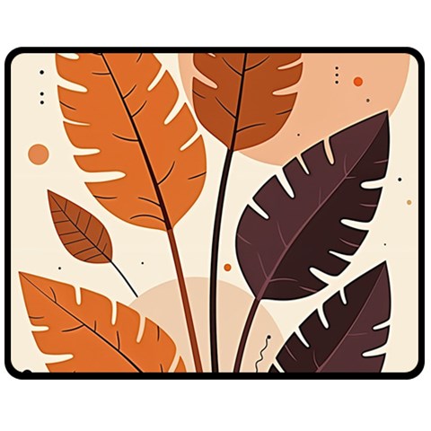 Leaves Boho Monster Nature Two Sides Fleece Blanket (Medium) from ArtsNow.com 58.8 x47.4  Blanket Front