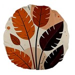 Leaves Boho Monster Nature Large 18  Premium Flano Round Cushions