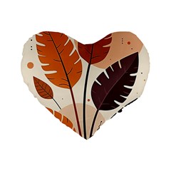 Leaves Boho Monster Nature Standard 16  Premium Flano Heart Shape Cushions from ArtsNow.com Front