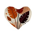 Leaves Boho Monster Nature Standard 16  Premium Flano Heart Shape Cushions