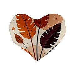 Leaves Boho Monster Nature Standard 16  Premium Flano Heart Shape Cushions from ArtsNow.com Back