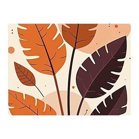 Leaves Boho Monster Nature Two Sides Premium Plush Fleece Blanket (Mini) from ArtsNow.com 35 x27  Blanket Front