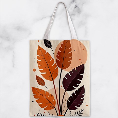 Leaves Boho Monster Nature Zipper Classic Tote Bag from ArtsNow.com Front