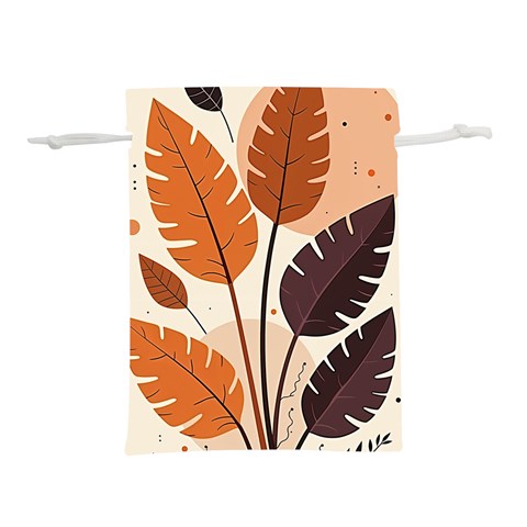 Leaves Boho Monster Nature Lightweight Drawstring Pouch (S) from ArtsNow.com Front