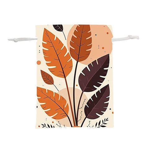 Leaves Boho Monster Nature Lightweight Drawstring Pouch (L) from ArtsNow.com Front