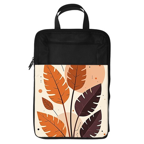 Leaves Boho Monster Nature Foldable Shoe Storage Bag from ArtsNow.com Front