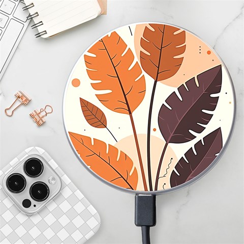 Leaves Boho Monster Nature Wireless Fast Charger(White) from ArtsNow.com Front