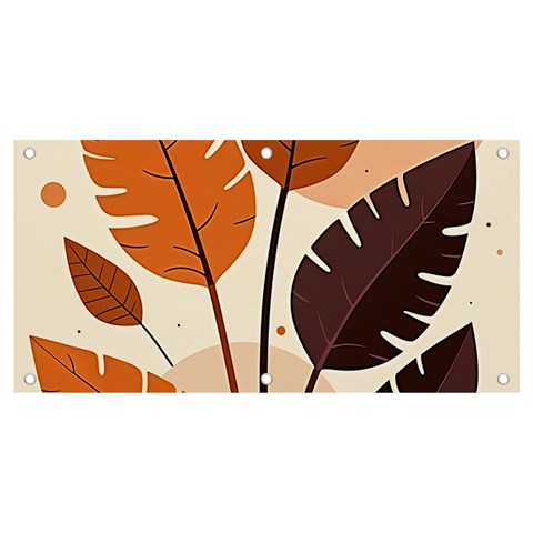 Leaves Boho Monster Nature Banner and Sign 4  x 2  from ArtsNow.com Front