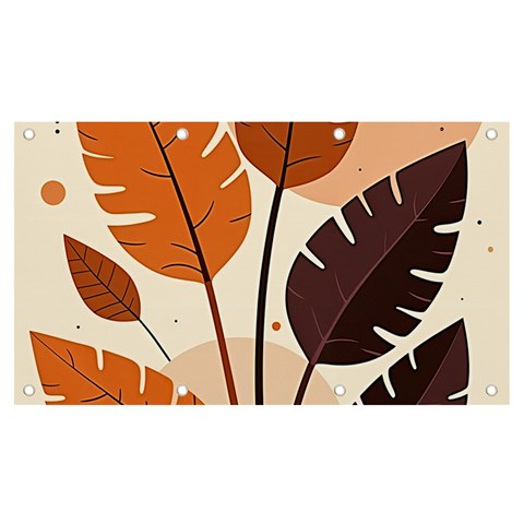 Leaves Boho Monster Nature Banner and Sign 7  x 4  from ArtsNow.com Front