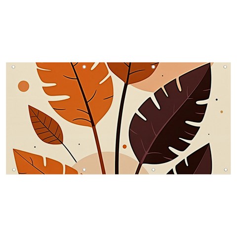 Leaves Boho Monster Nature Banner and Sign 8  x 4  from ArtsNow.com Front