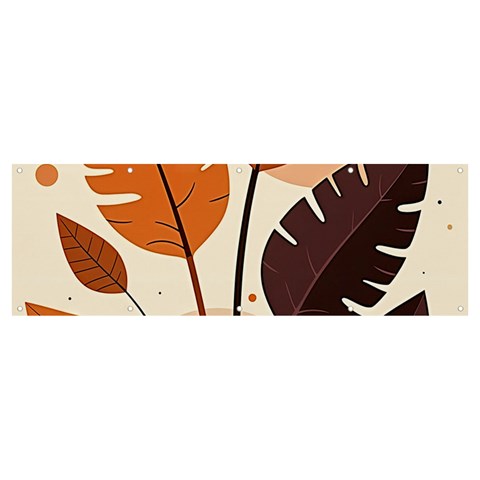 Leaves Boho Monster Nature Banner and Sign 12  x 4  from ArtsNow.com Front