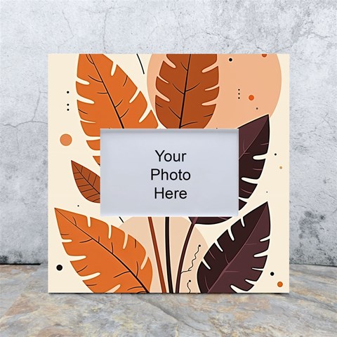 Leaves Boho Monster Nature White Box Photo Frame 4  x 6  from ArtsNow.com Front