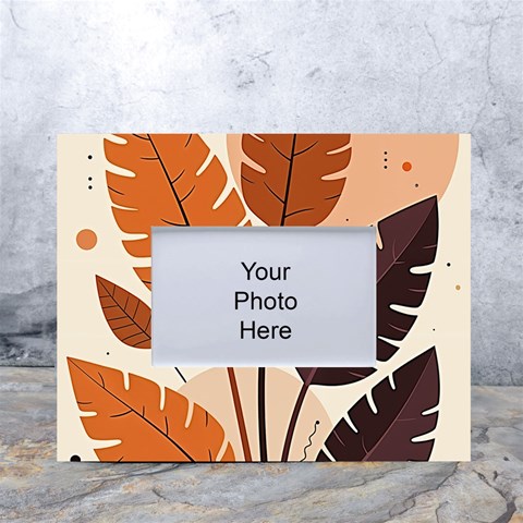 Leaves Boho Monster Nature White Tabletop Photo Frame 4 x6  from ArtsNow.com Front