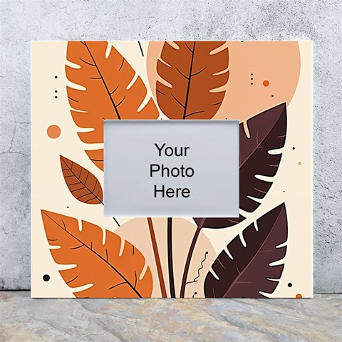 Leaves Boho Monster Nature White Wall Photo Frame 5  x 7  from ArtsNow.com Front