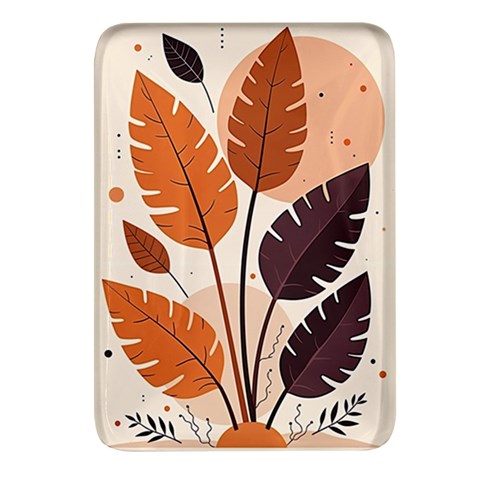 Leaves Boho Monster Nature Rectangular Glass Fridge Magnet (4 pack) from ArtsNow.com Front