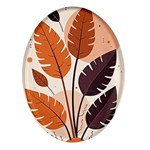 Leaves Boho Monster Nature Oval Glass Fridge Magnet (4 pack)