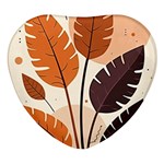 Leaves Boho Monster Nature Heart Glass Fridge Magnet (4 pack)