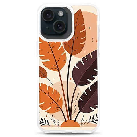 Leaves Boho Monster Nature iPhone 15 Plus TPU UV Print Case from ArtsNow.com Front