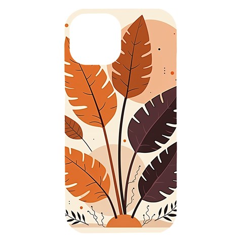 Leaves Boho Monster Nature iPhone 15 Black UV Print PC Hardshell Case from ArtsNow.com Front