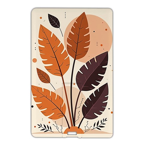 Leaves Boho Monster Nature Name Card Style USB Flash Drive from ArtsNow.com Front