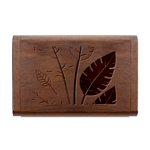 Leaves Boho Monster Nature Wood Oval USB Flash Drive from ArtsNow.com Box