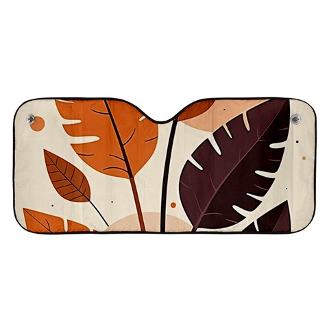 Leaves Boho Monster Nature Car Windshield Sunshade from ArtsNow.com Front