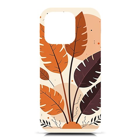 Leaves Boho Monster Nature iPhone 16 Pro Black UV Print PC Hardshell Case from ArtsNow.com Front