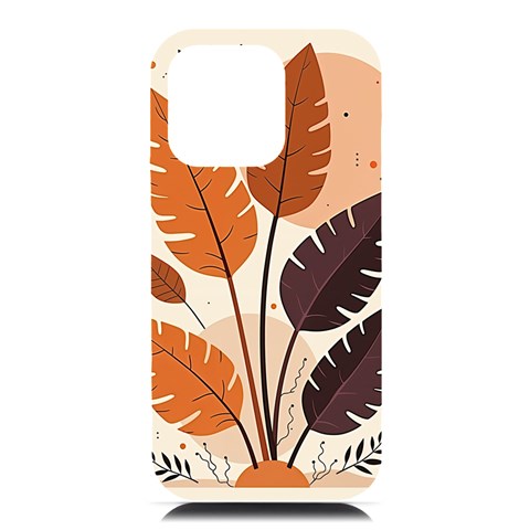 Leaves Boho Monster Nature iPhone 16 Pro Max Black UV Print PC Hardshell Case from ArtsNow.com Front