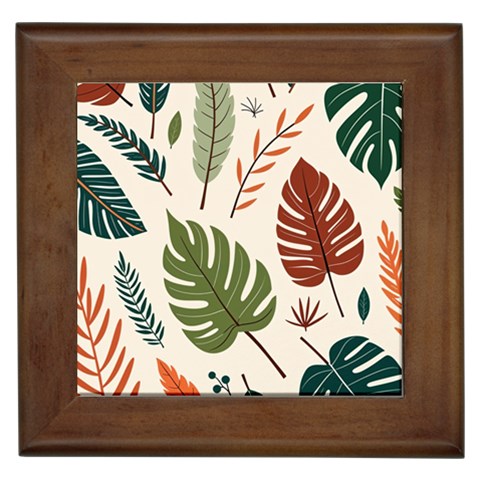 Leaves Autumn Framed Tile from ArtsNow.com Front