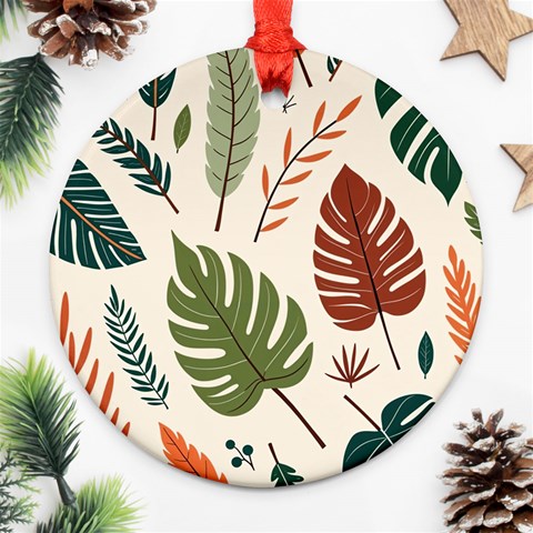 Leaves Autumn Ornament (Round) from ArtsNow.com Front