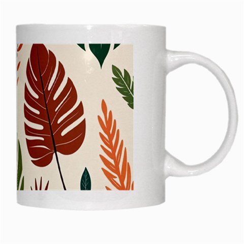 Leaves Autumn White Mug from ArtsNow.com Right