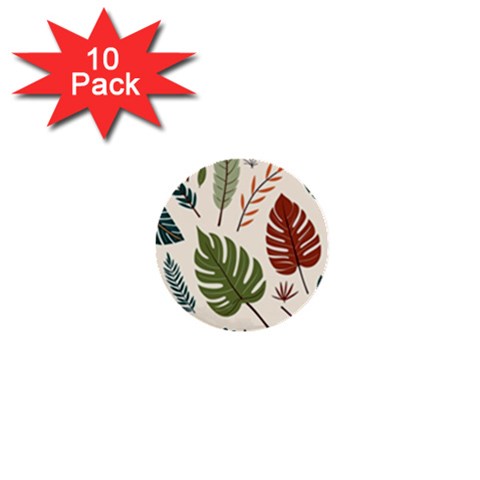 Leaves Autumn 1  Mini Buttons (10 pack)  from ArtsNow.com Front