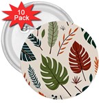 Leaves Autumn 3  Buttons (10 pack) 