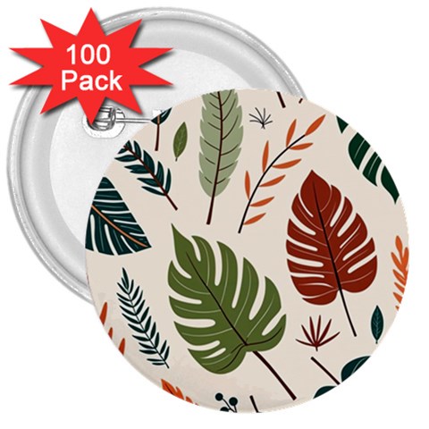 Leaves Autumn 3  Buttons (100 pack)  from ArtsNow.com Front