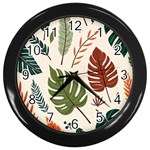 Leaves Autumn Wall Clock (Black)