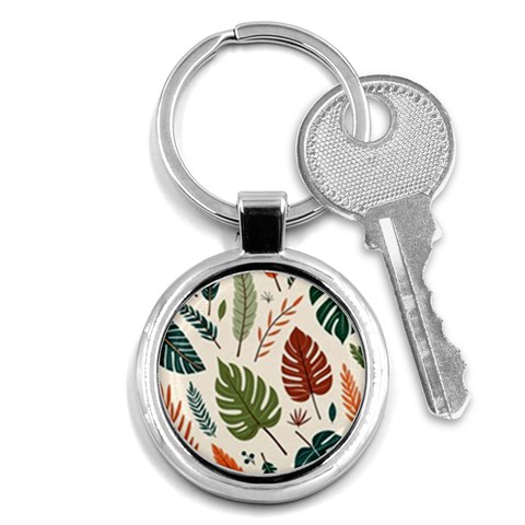 Leaves Autumn Key Chain (Round) from ArtsNow.com Front