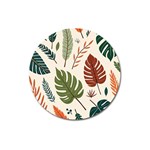 Leaves Autumn Magnet 3  (Round)