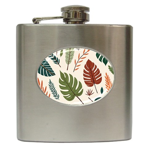 Leaves Autumn Hip Flask (6 oz) from ArtsNow.com Front